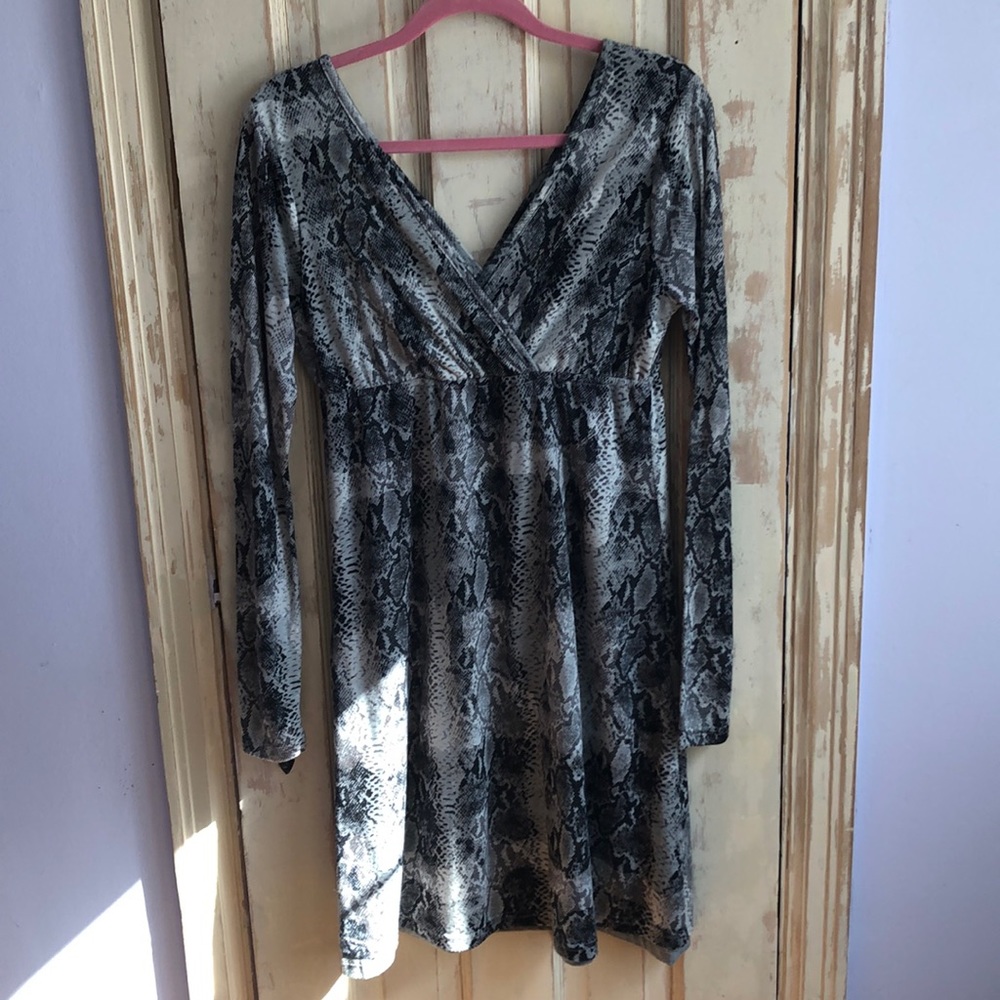 Stetson Gray Print Western Boho Hippie Dress Sz M